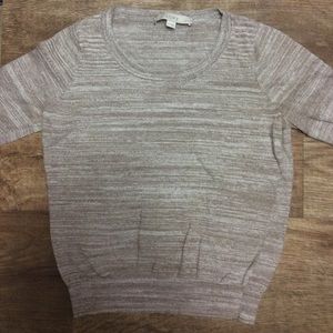 Greenish beige short sleeve sweater